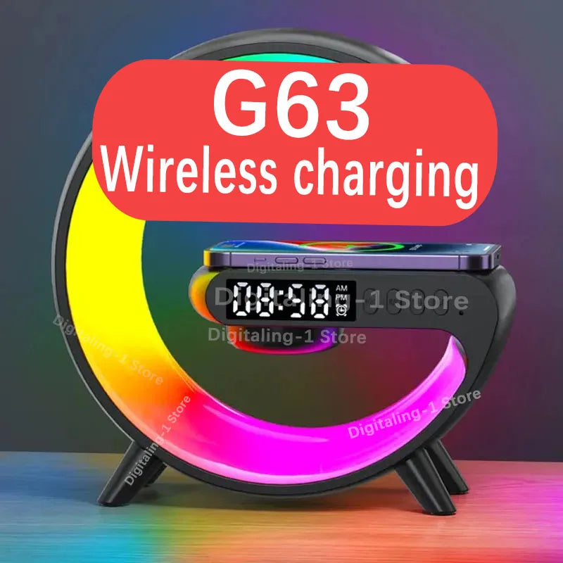 15W Multifunction Wireless Charger Pad Stand Speaker TF RGB Night Light Fast Charging Station for iPhone Samsung Xiaomi Huawei - Cashdust