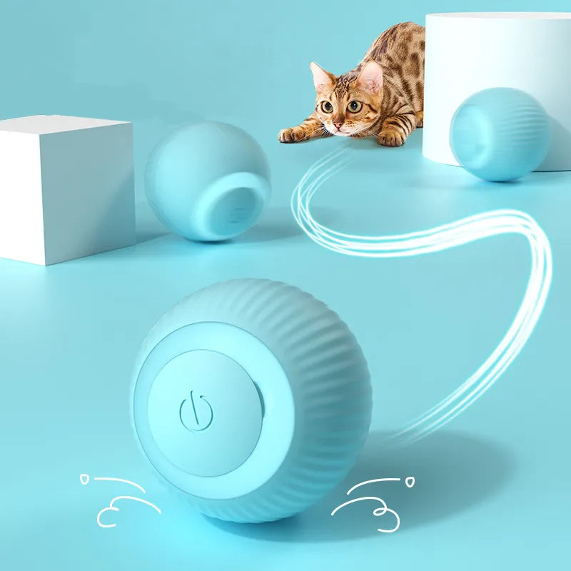 Electric Cat Ball Toys Automatic Rolling Smart Cat Toys Interactive for Cats Training Self-moving Kitten Toys for Indoor Playing - Cashdust