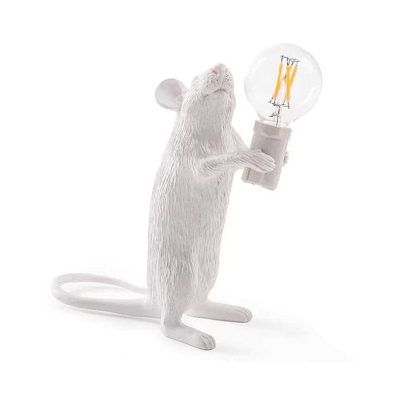 Modern LED Table Lights Resin Animal Rat Cat Squirrel LED Night Lights Mouse Table Lamps Home Decor Desk Lamp Lighting Fixtures - Cashdust