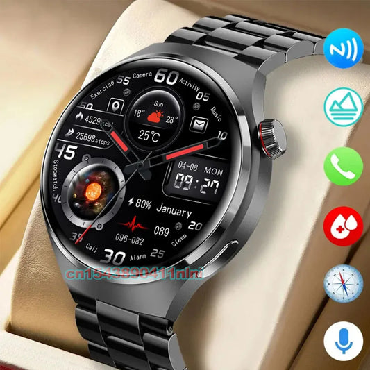 2024 New Watch 4 Smart Watch Men GPS Tracker AMOLED HD Screen 100+ Sports Bluetooth Call NFC Heart rate Blood SmartWatch Women - Cashdust