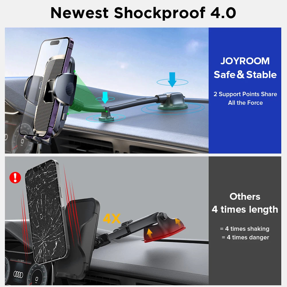 Dashboard Phone Holder for Car【360° Widest View】9in Flexible Long Arm, Universal Handsfree Auto Windshield Air Vent Phone Mount - Cashdust