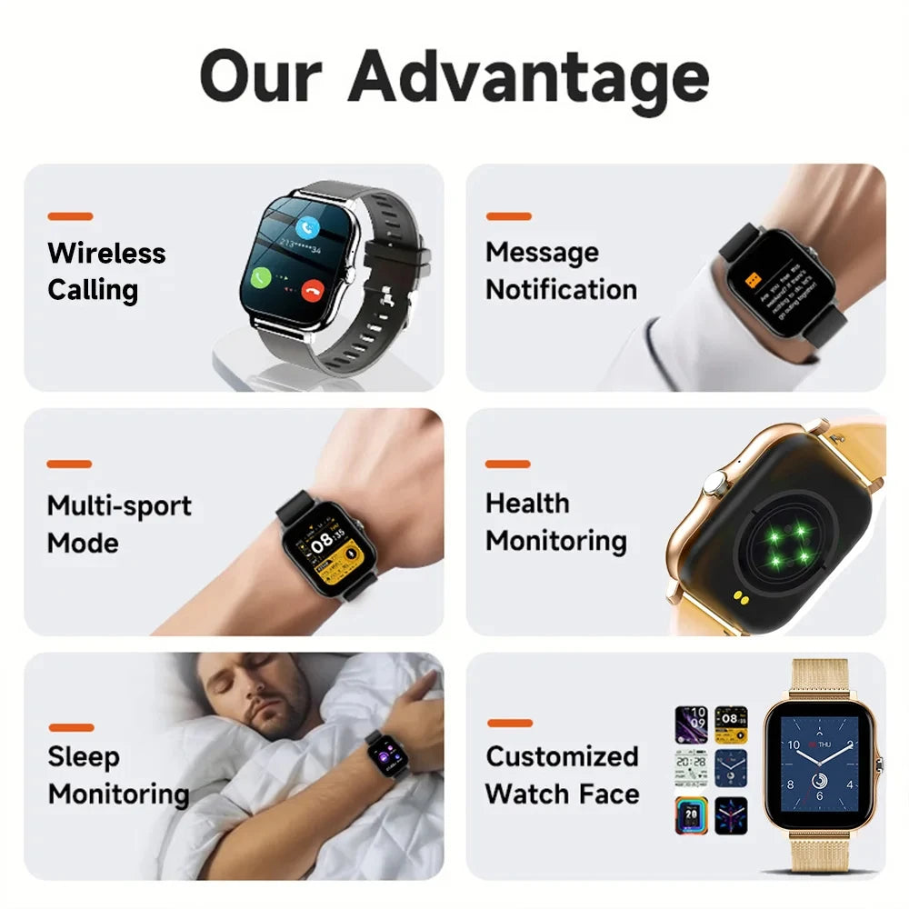 Smart Watch For Men Women Gift For Xiaomi Full Touch Screen Sport Fitness Watches BT Call Digital Smartwatch Wristwatch 2024 New - Cashdust