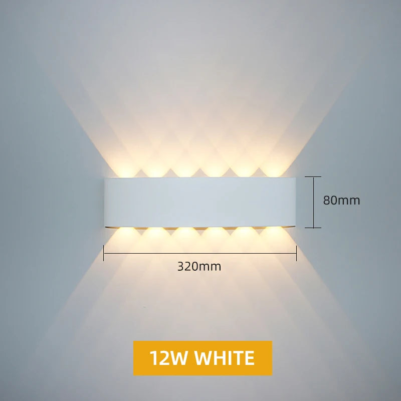 Aluminum LED Wall Lamp Waterproof IP65 Outdoor Garden Lights 8W 12W Interior Wall Light for Bedroom Living Room Stairs Lighting - Cashdust