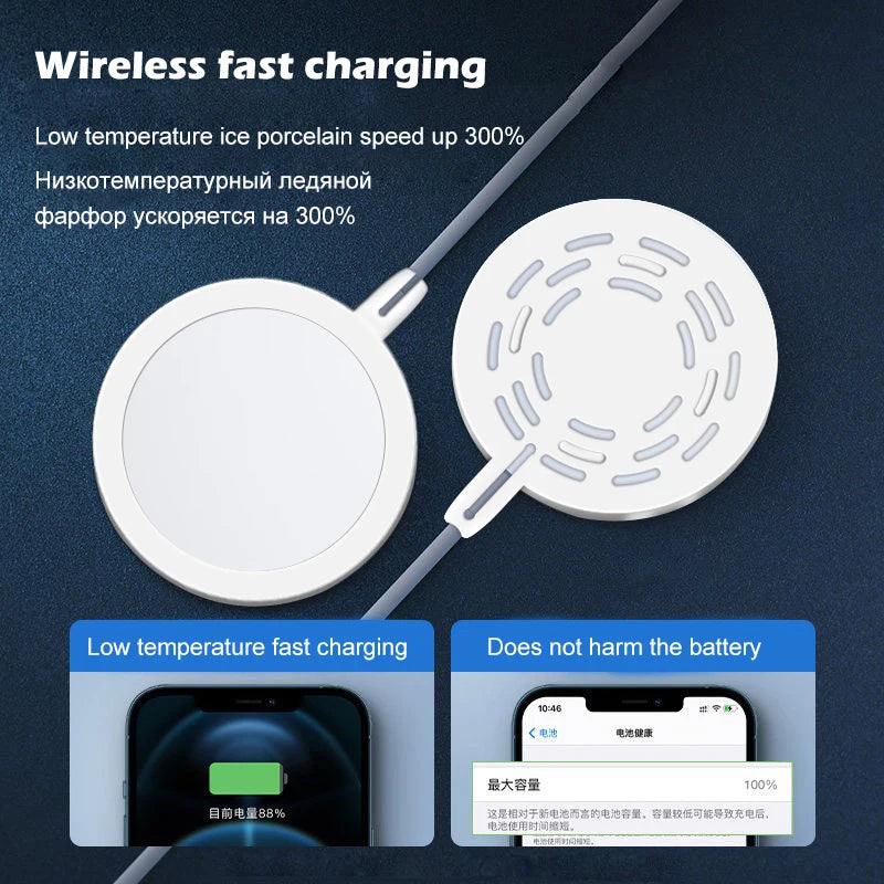 For Apple Magnetic Wireless Charger For iPhone 15 14 13 12 11 Pro Max Mini X XS 8 USB-C Fast Charging Phone Accessories - Cashdust