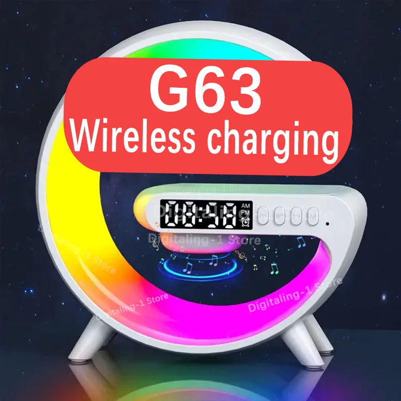 15W Multifunction Wireless Charger Pad Stand Speaker TF RGB Night Light Fast Charging Station for iPhone Samsung Xiaomi Huawei - Cashdust