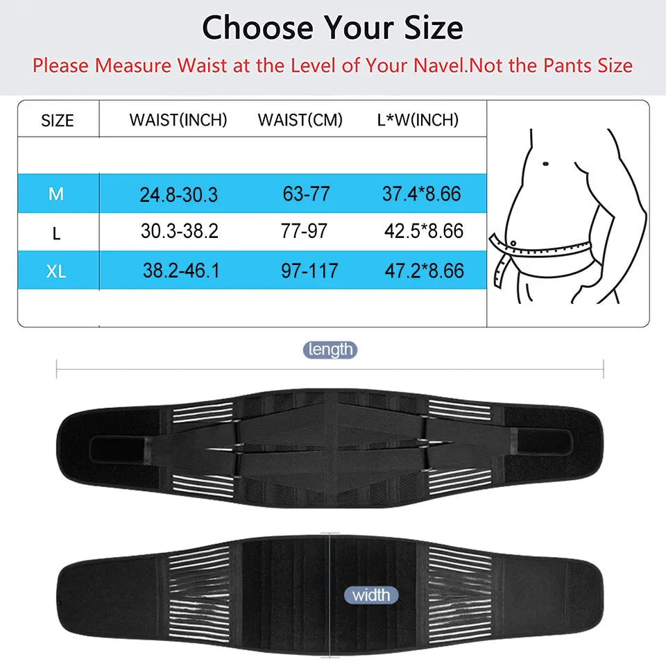 AOLIKES Lower Back Brace with 6 Stays Anti-skid Orthopedic lumbar Support Breathable Waist Support Belt for Gym Pain Relief - Cashdust