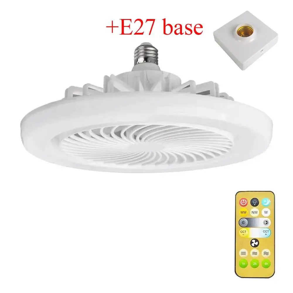 3In1 Ceiling Fan With Lighting Intelligent Remote Control For Bedroom Living Home Silent AC85-265V Lamp E27 Converter Base With - Cashdust