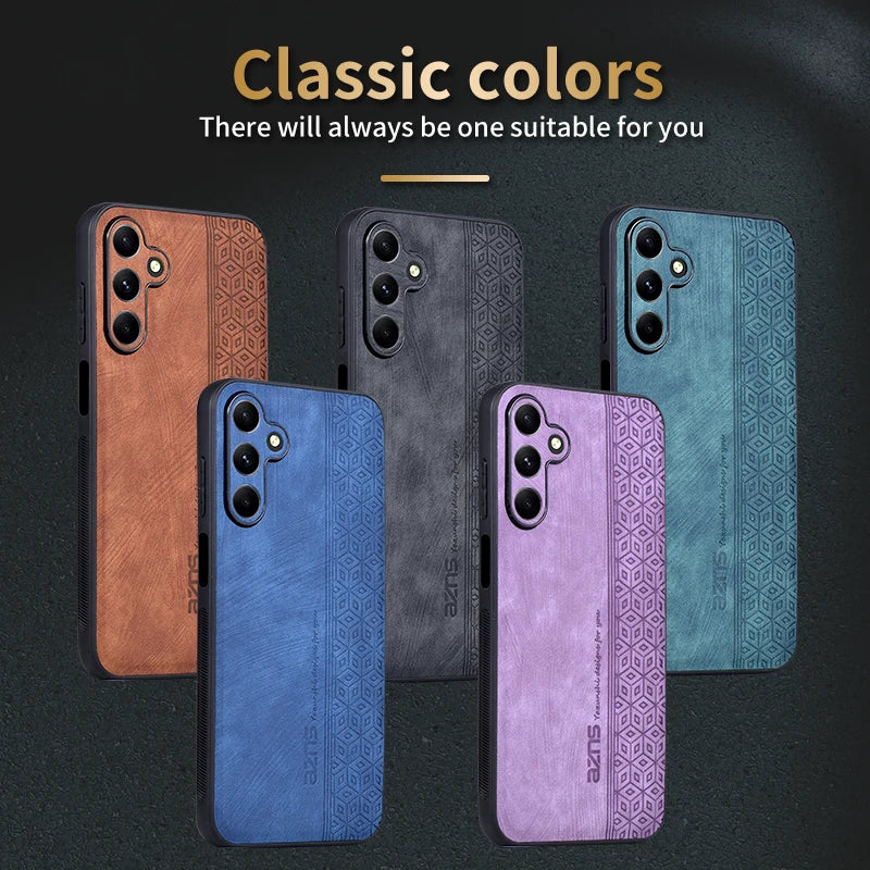 EUCAGR Luxury Bumper Coque PU Leather Phone Case For Samsung Galaxy A35 A55 5G A05S A15 A14 M14 A04E A24 A25 A34 A54 A52 Cover - Cashdust