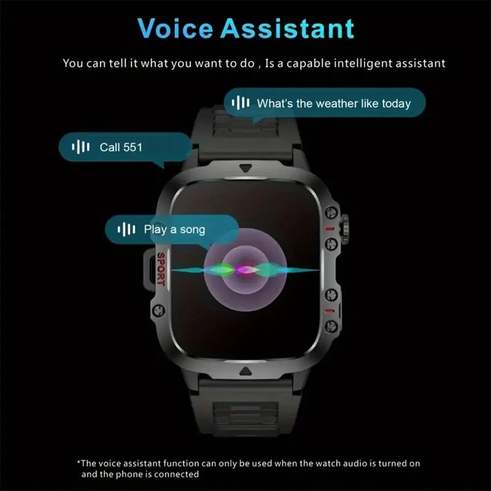 2024 Men's Smart Watch Bluetooth Call AI Voice 100+ Sport Modes 420mAh Big Battery Sports Waterproof Smart Watch for Android IOS - Cashdust