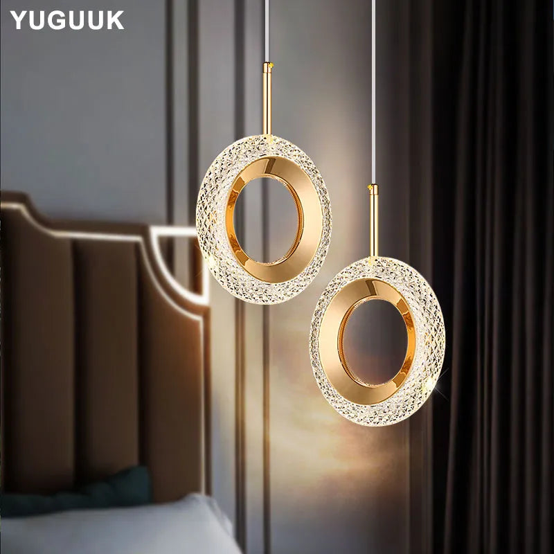 Nordic Ring LED Pendant Lights Indoor Hanging Lamp Room Decor For Bedside Bedroom Living Room Modern Pendant Lamp - Cashdust