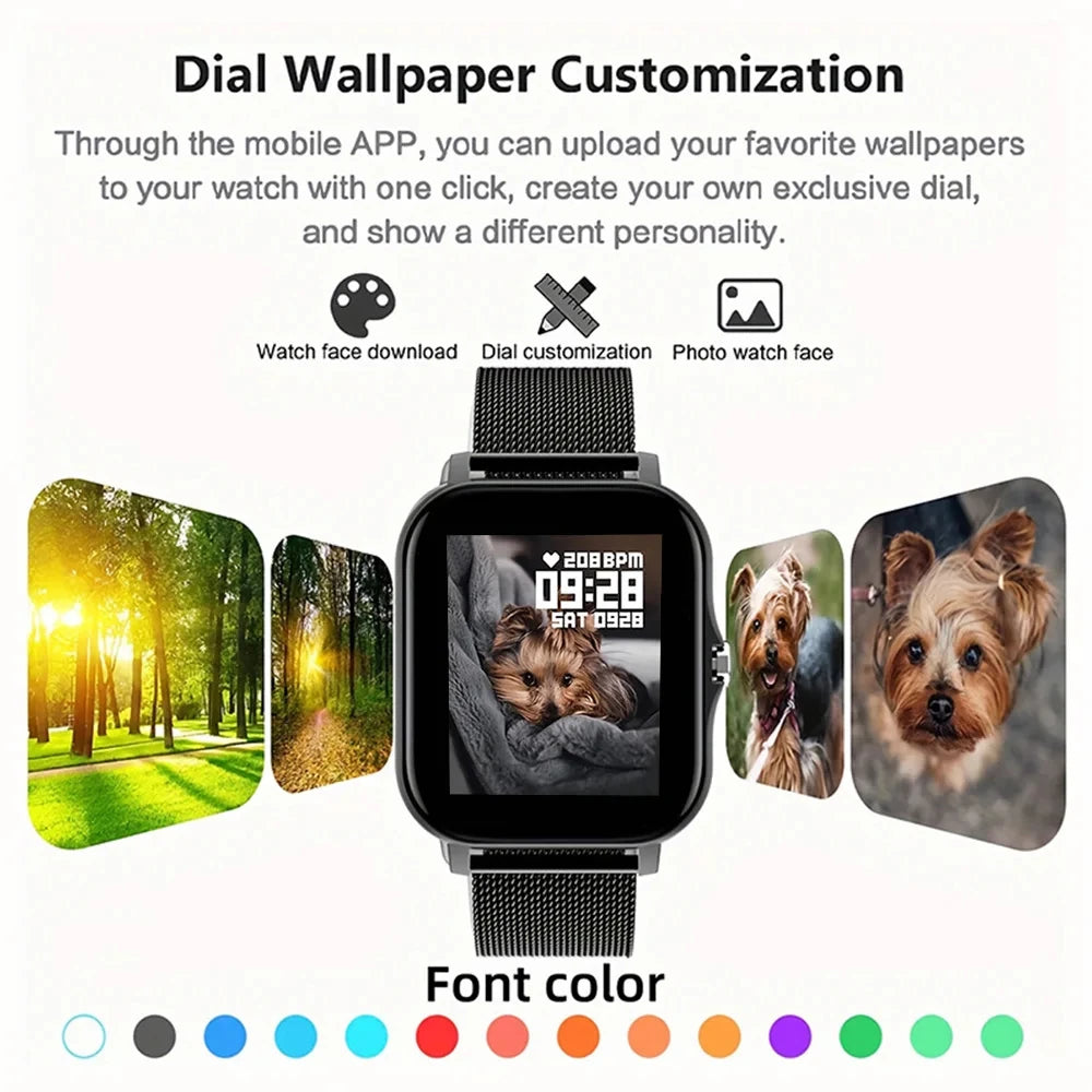 Smart Watch For Men Women Gift For Xiaomi Full Touch Screen Sport Fitness Watches BT Call Digital Smartwatch Wristwatch 2024 New - Cashdust