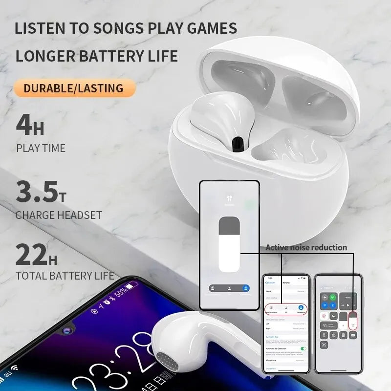 Original Pro 6 TWS Wireless Bluetooth Earphones Headphones Mini Fone Earphone Stereo Sport Headset For Xiaomi Android Earbuds - Cashdust