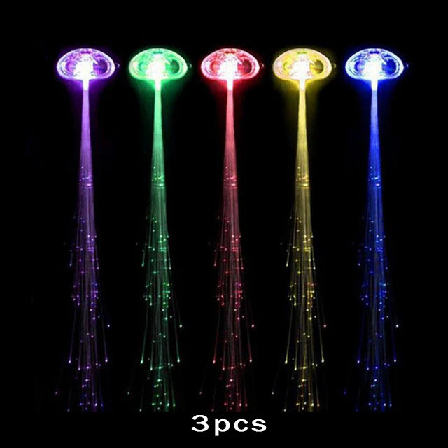 LED Glow Hair Braid Butterfly Light 3Pcs Colour Hairpin Novetly light Up Bar Party Decoration Christmas Children and Adults - Cashdust