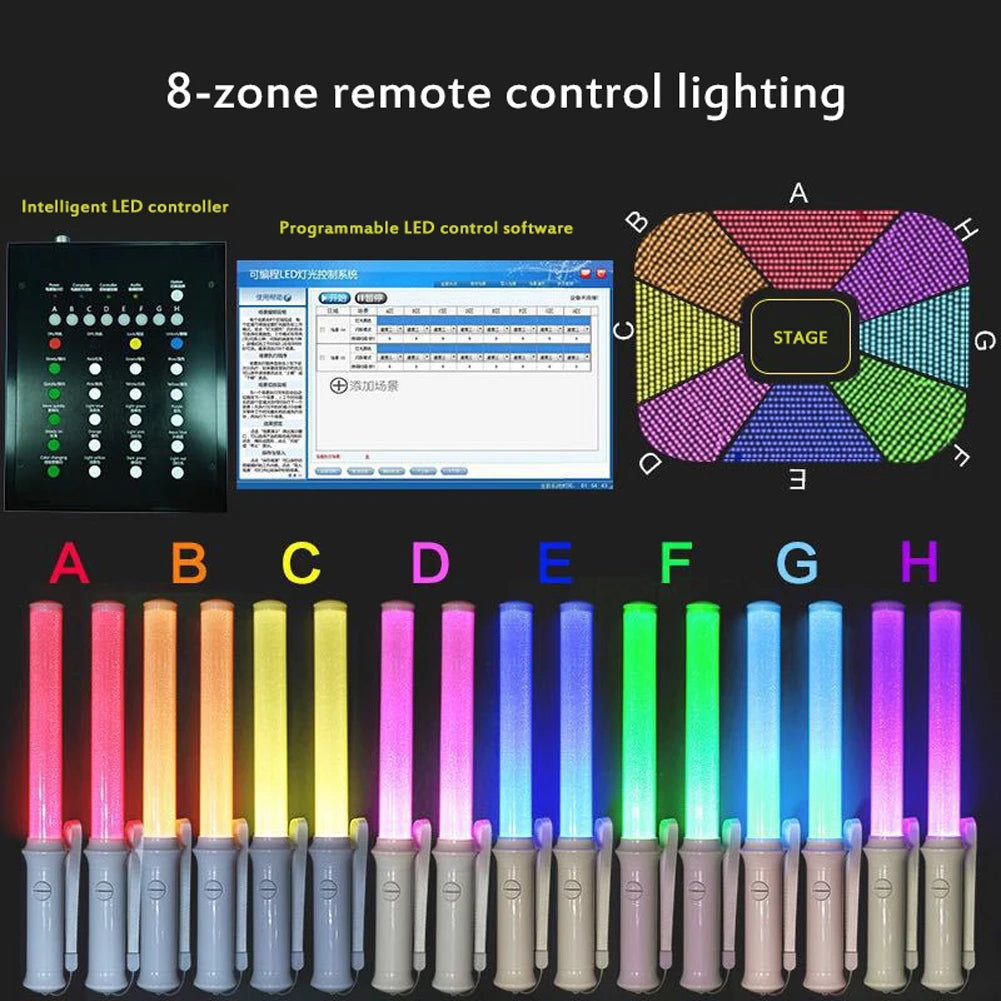 3w 15 Color-changing Glow Sticks Battery Powered Dmx Remote Control Glow Stick For Concerts Parties Celebrations - Cashdust