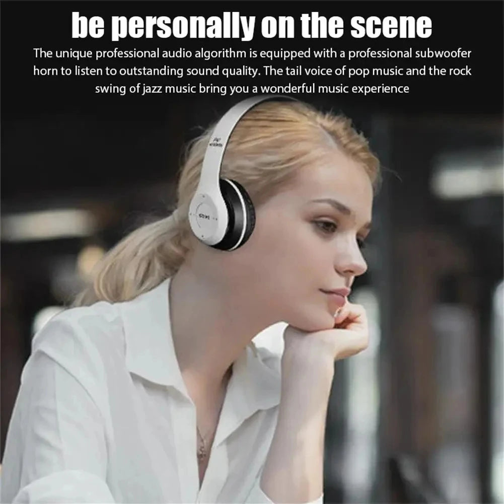 P47 Wireless Bluetooth Headphone With Microphone Foldable Headsets Bass HiFi Sound Music Stereo Earphone For Smartphones TV Game - Cashdust