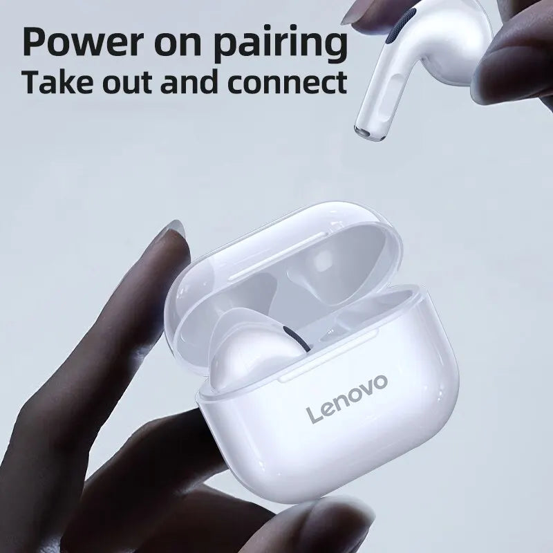 Lenovo LP40 Earphones TWS Wireless Bluetooth 5.0 Earbuds Bass Touch Control Stereo Noise Reduction Long Standby 230mAH - Cashdust