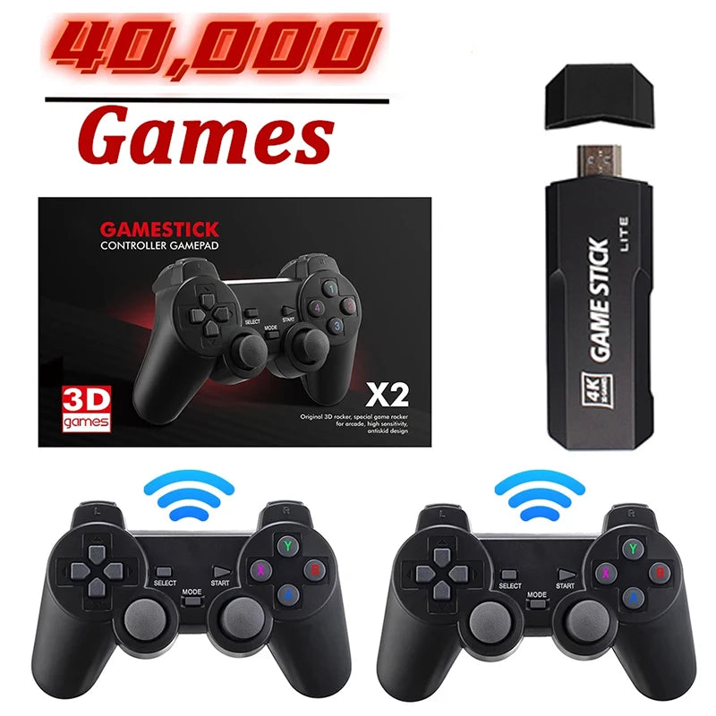 GD10 Video Game Stick 4K Console 2.4G Double Wireless Controller 40000 Games 128GB Retro Games for PS1/GBA Boy Christmas Gift - Cashdust