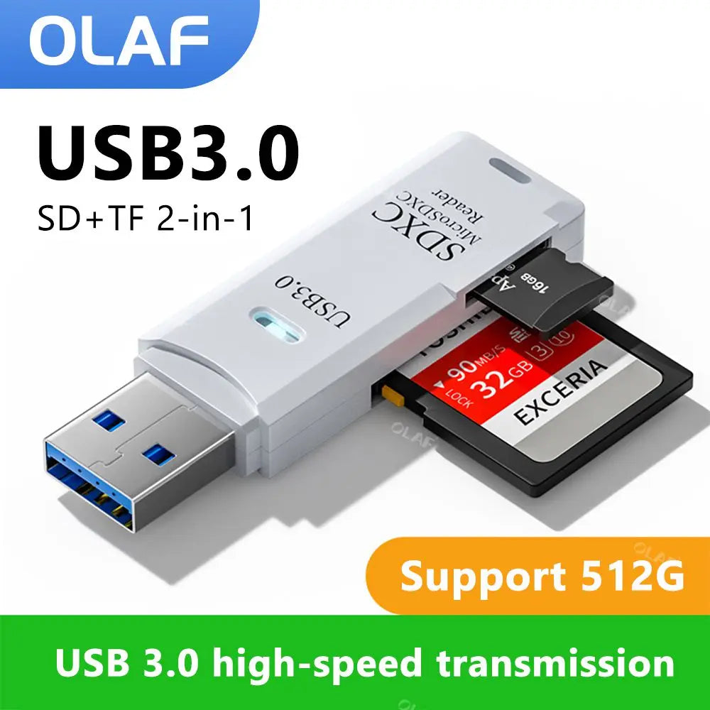 USB 3.0 Card Reader Micro SD TF Memory Card Reading Adapter High Speed 2 IN 1 Card Reader For Phone PC Laptop Accessories U disk - Cashdust