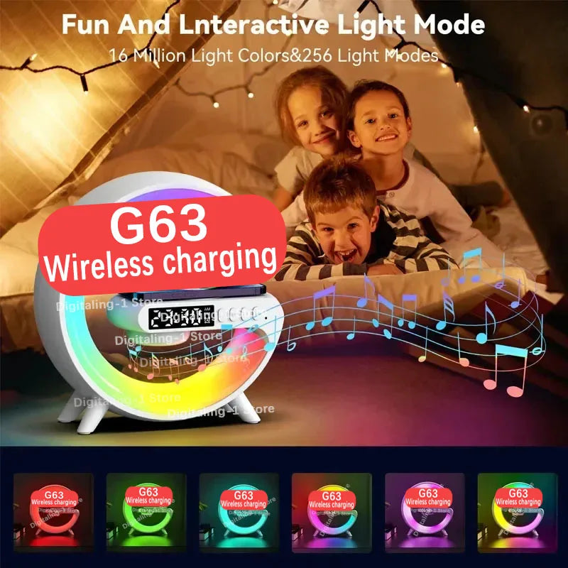 15W Multifunction Wireless Charger Pad Stand Speaker TF RGB Night Light Fast Charging Station for iPhone Samsung Xiaomi Huawei - Cashdust