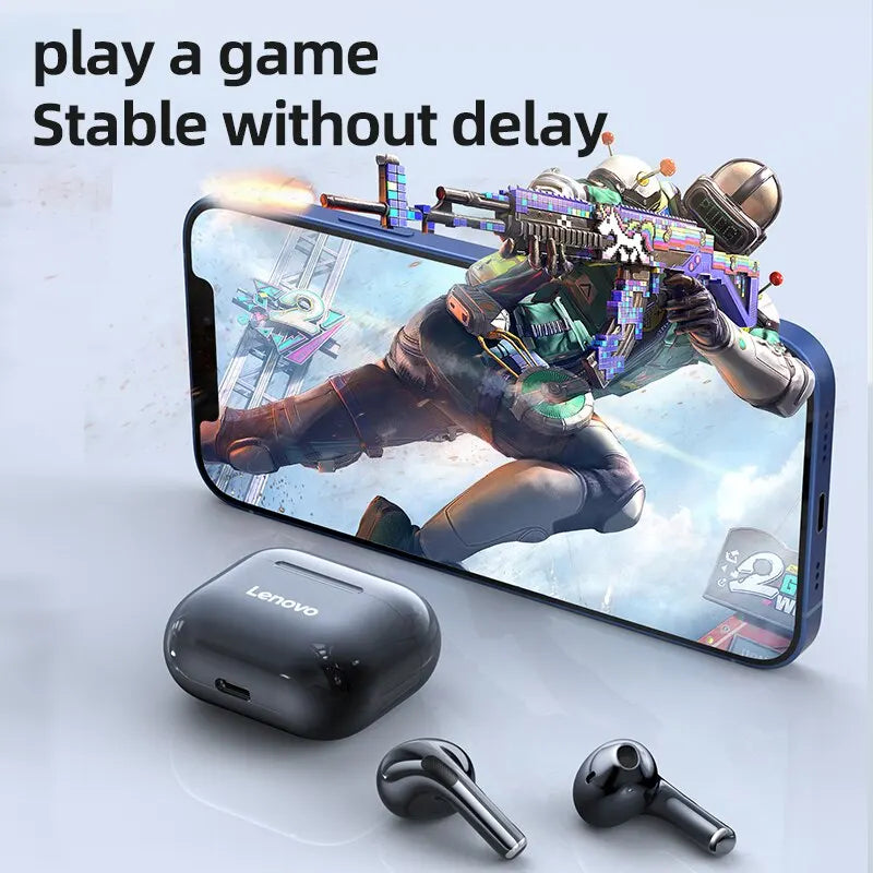 Lenovo LP40 Earphones TWS Wireless Bluetooth 5.0 Earbuds Bass Touch Control Stereo Noise Reduction Long Standby 230mAH - Cashdust