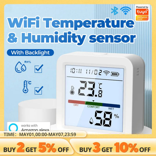 Temperature Humidity Sensor Smart Life Backlight Hygrometer - Cashdust