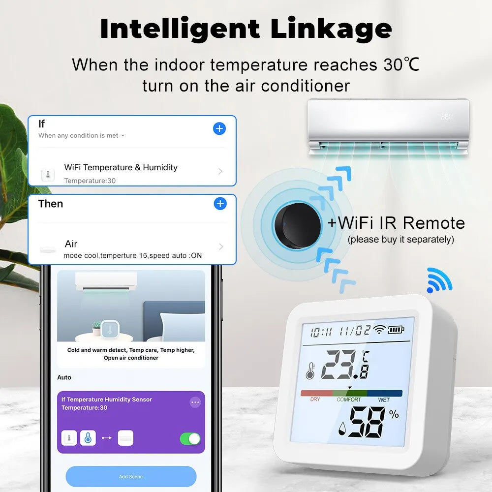 Temperature Humidity Sensor Smart Life Backlight Hygrometer - Cashdust