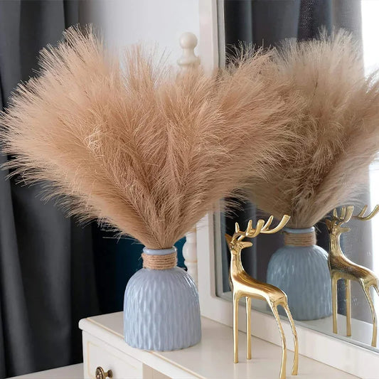 Artificial Fluffy Pampas Grass Bouquet 5/10/20/pc Wedding Party Decoration Boho Fake Plant Flower for DIY Room Home Decor Flower - Cashdust