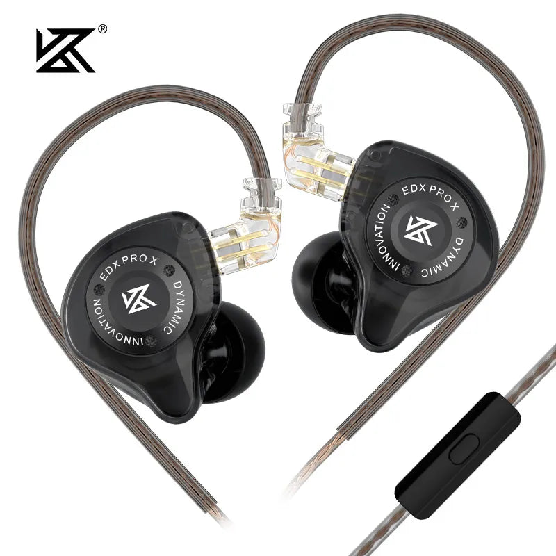 KZ EDX PRO X IEM Earphones Dynamic Drive HiFi Deep Bass Sound Earbud Sport Music Noise Cancelling Headset with Detachable Cable - Cashdust